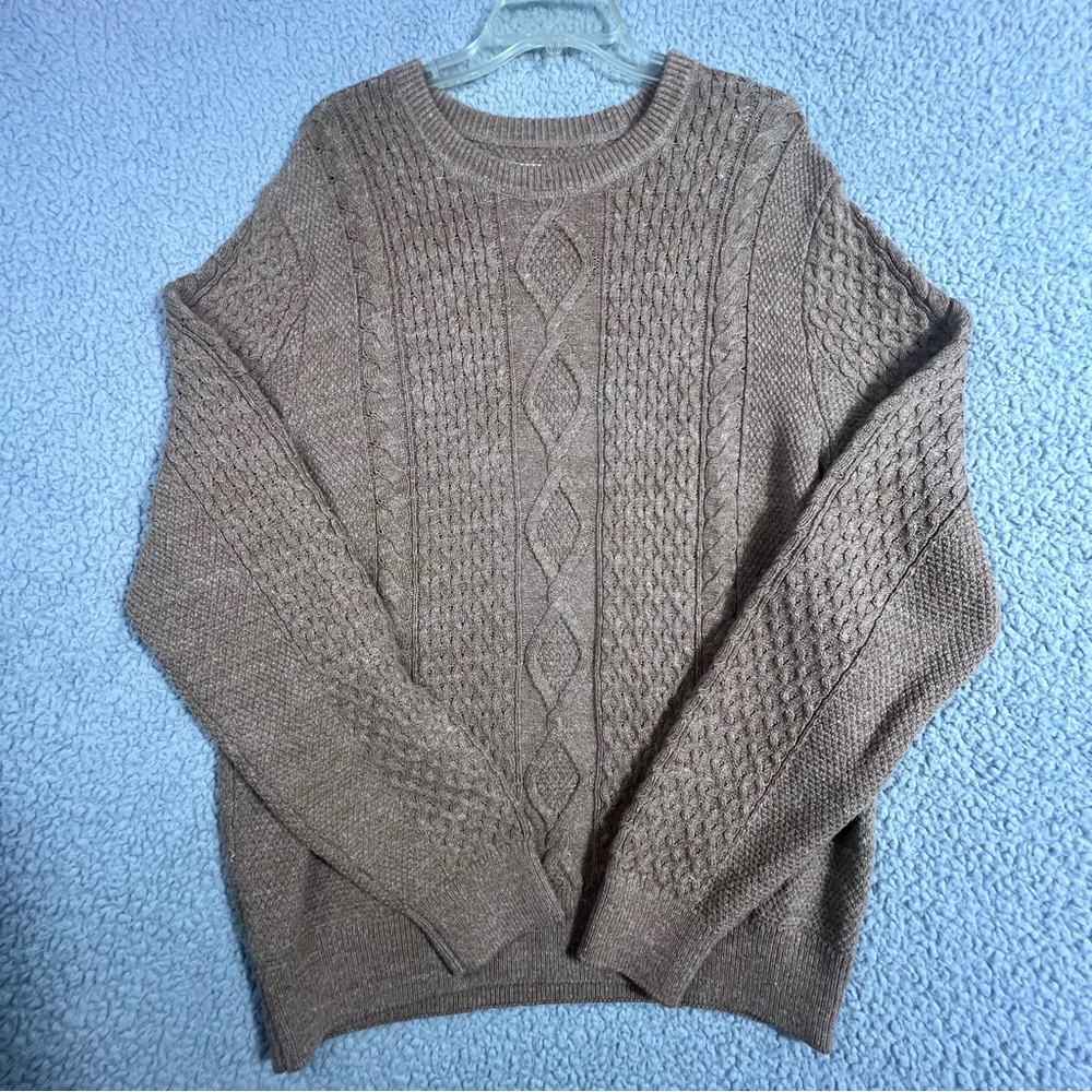 Gap Cable Knit Sweater Men's Brown New with Tags Vintage Look Classic Preppy